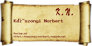 Kászonyi Norbert névjegykártya