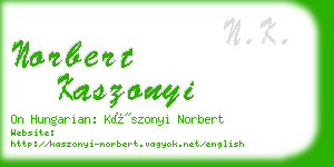 norbert kaszonyi business card